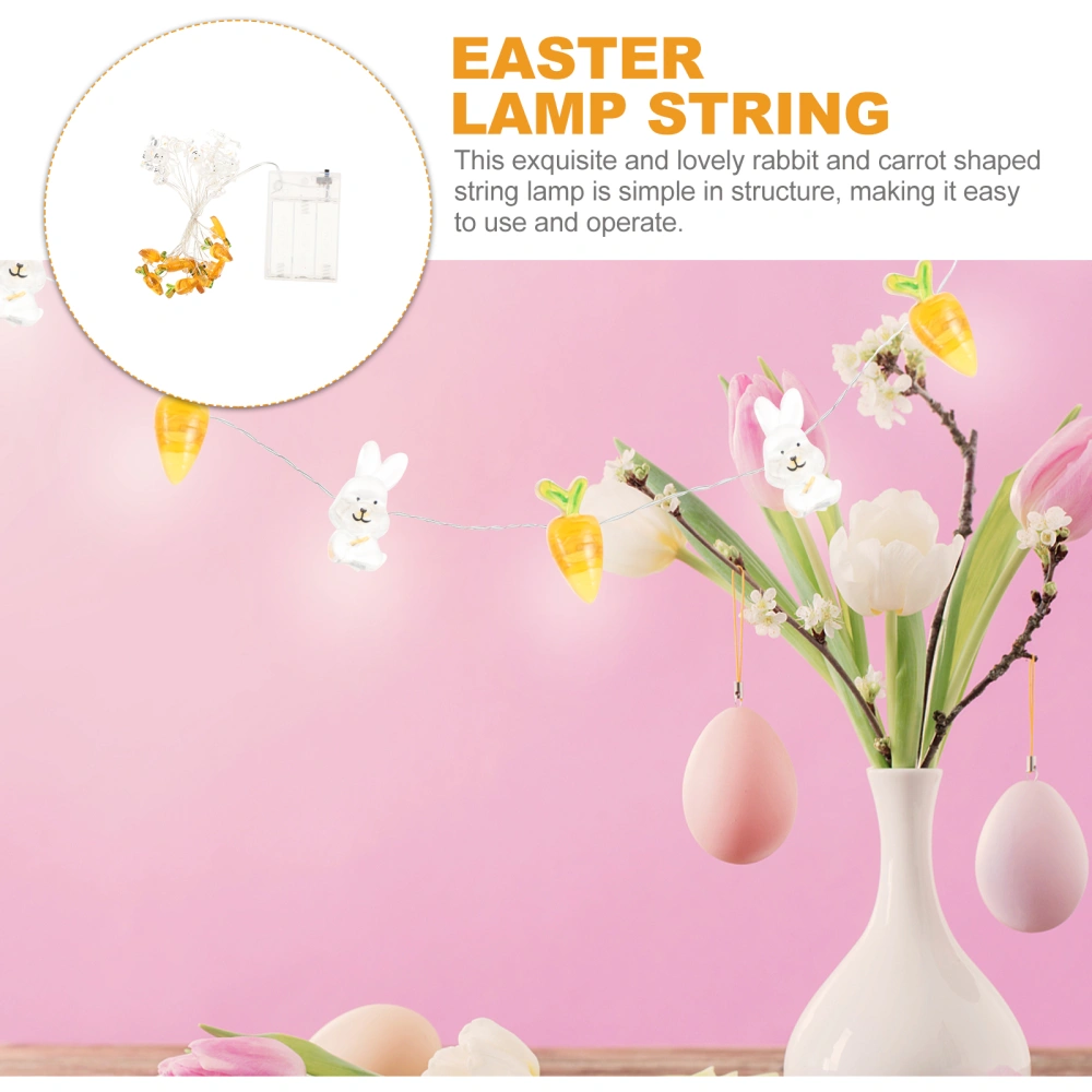 Copper Wire LED Easter Lamp String Festive Decorative Lamp Carrot Rabbit String Light