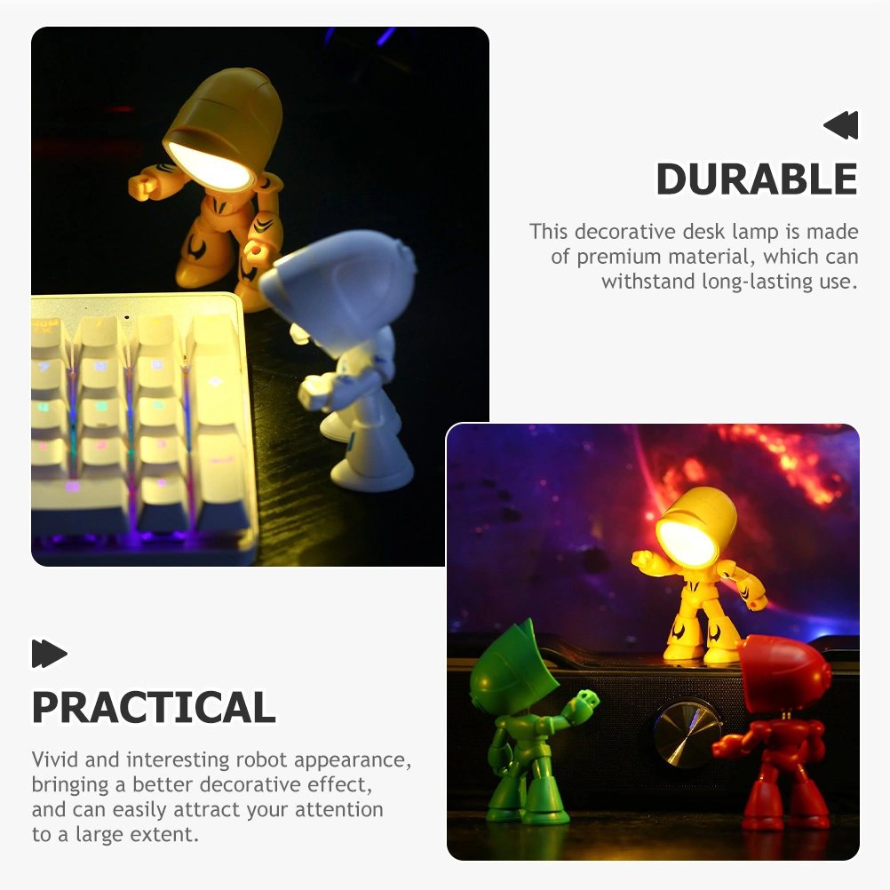Robot Lamp Rotation Led Night Lamp Decorative Night Light Aesthetic Lighting