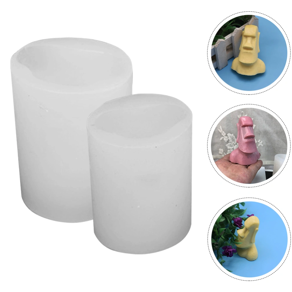 2pcs Easter Island Statues Candle Molds Silicone Soap Molds DIY Epoxy Casting Resin Mold