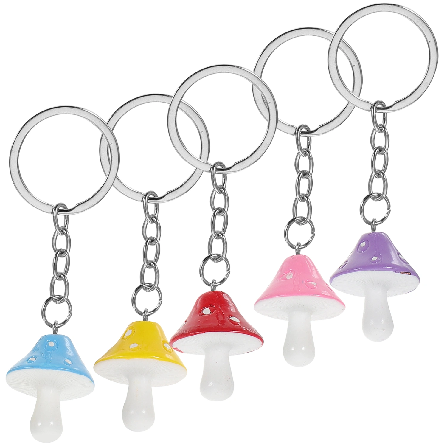 5pcs Mushroom Keychain Hanging Ornaments Bag Pendants Mushroom Key Ornament