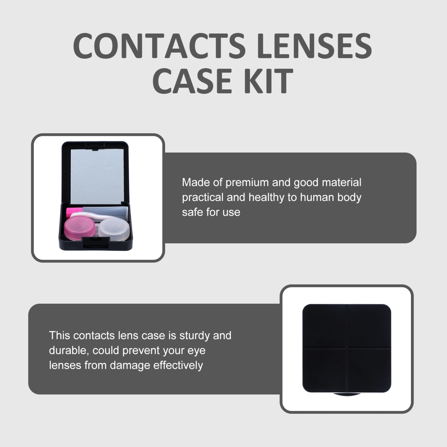 3 Sets of Travel Contact Lens Case with Mirror Portable Travel Contacts Lens Kit Contacts Lens Box