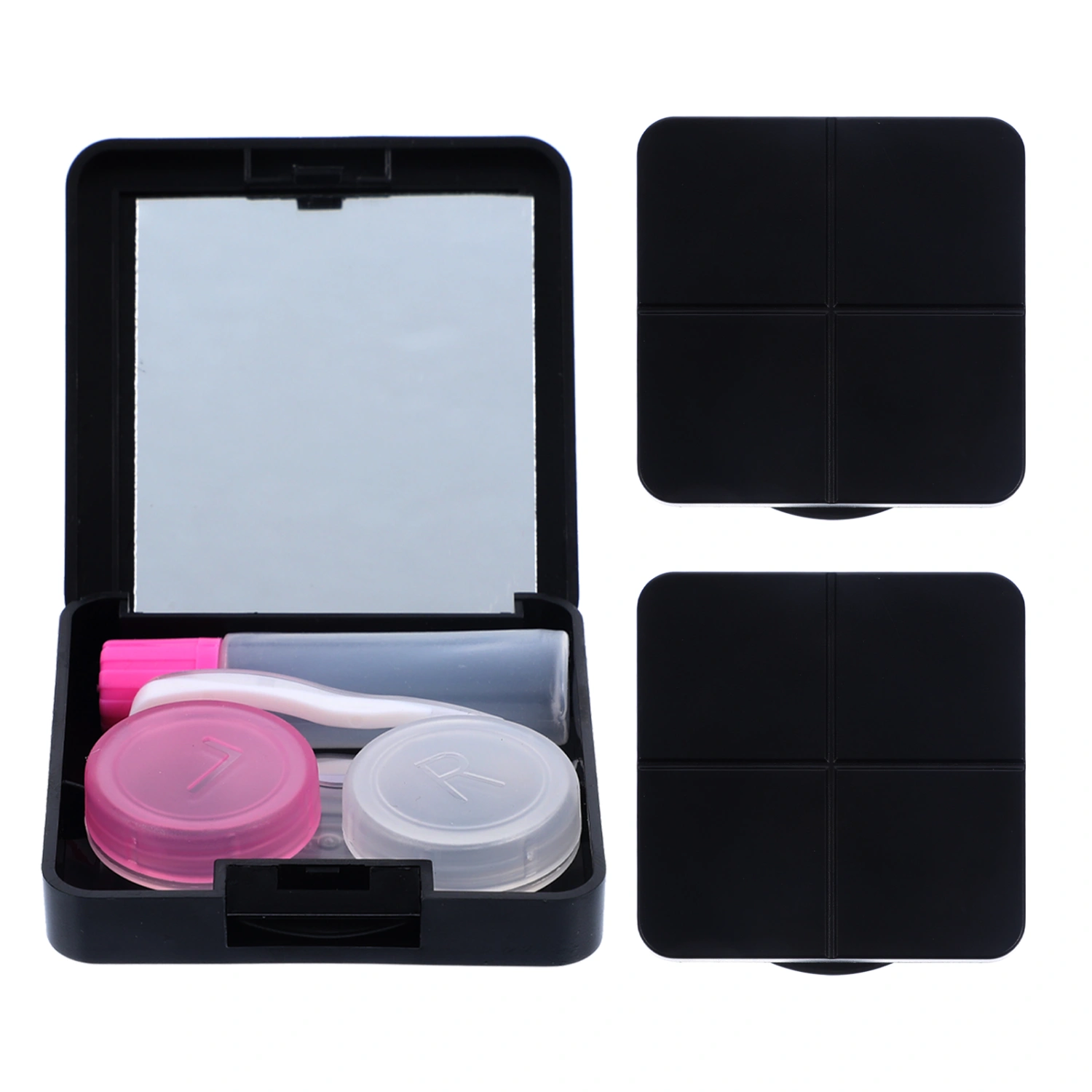 3 Sets of Travel Contact Lens Case with Mirror Portable Travel Contacts Lens Kit Contacts Lens Box