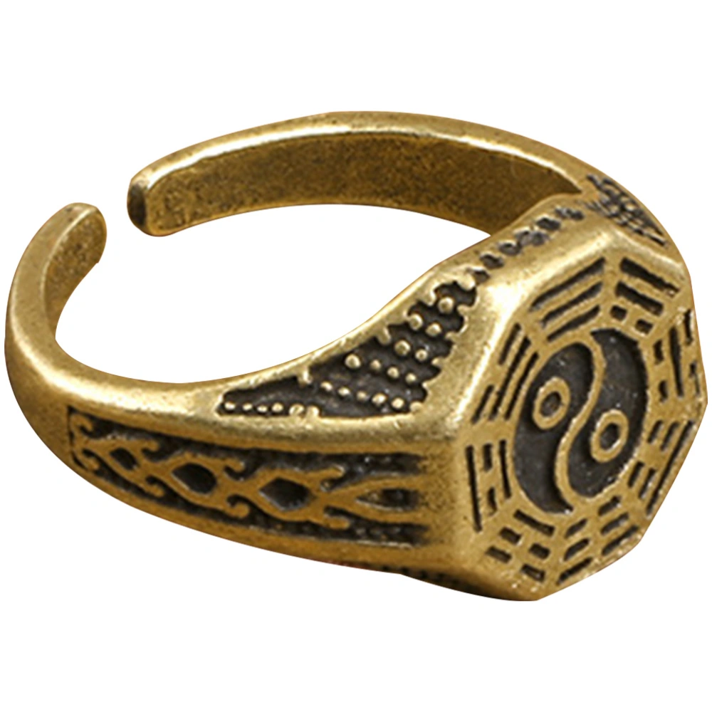 Taoism Ring Adjustable Open Ring Statement Finger Ring Chinese Costume Accessory