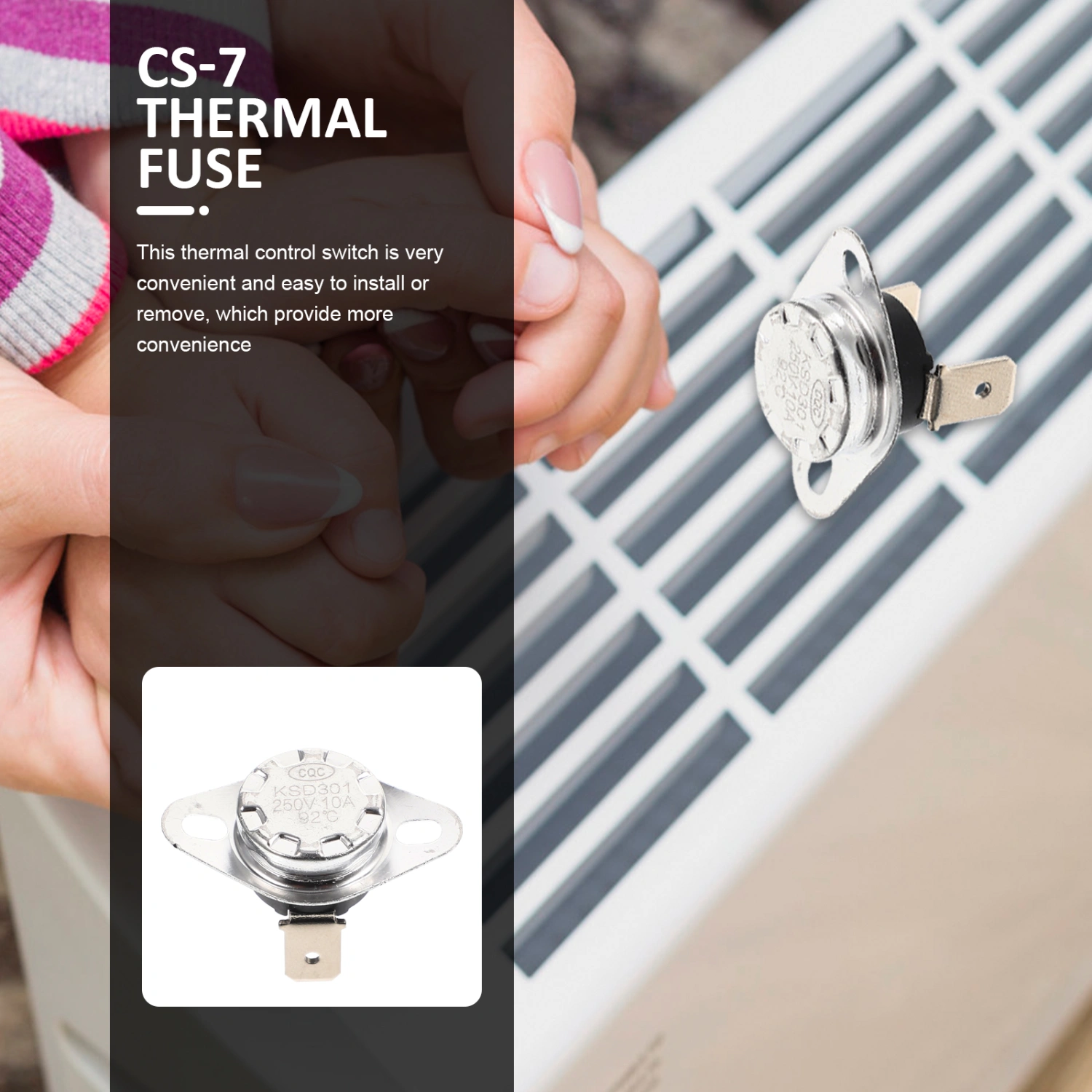 5pcs Thermostat Thermal Control Switch Normally Closed Thermostat Temperature Switch