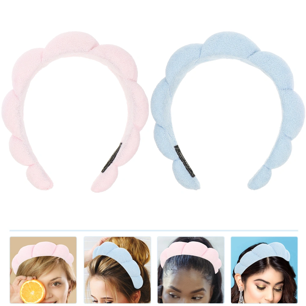 2pcs Wide Padded Headband Women Face Washing Headband Makeup Skincare Headband