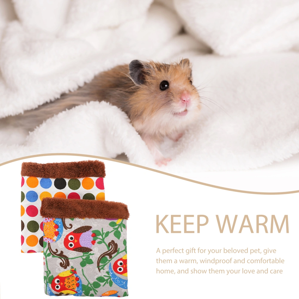 2Pcs Hamster Sleep Bag Hamster Sleep Bag Hamster Warm Bed Guinea Pig Sleeping Pouch for Home