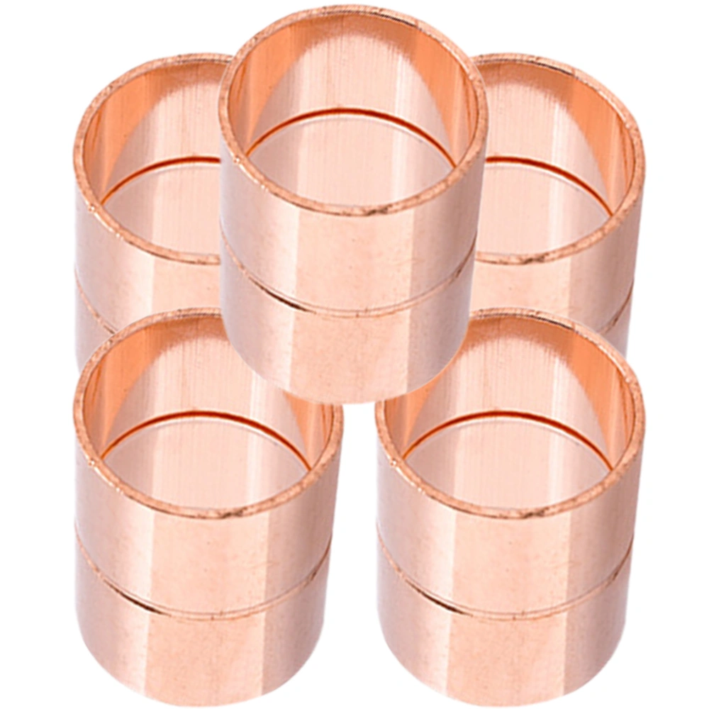 5pcs Straight Copper Coupling Fittings Air Conditioning Welding Copper Pipe Fittings