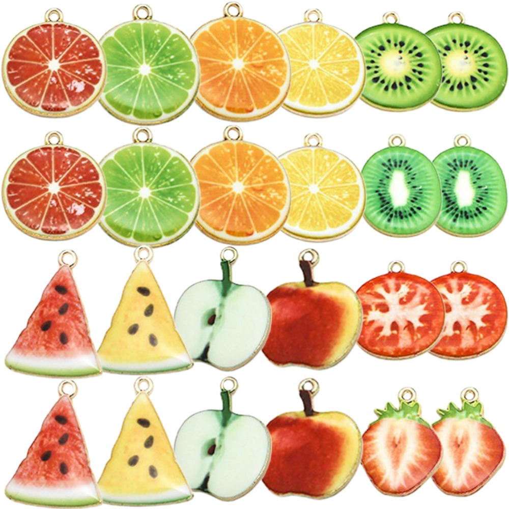 45pcs Alloy Fruit Charms Jewelry Charms Lovely Jewelry Making Material Mixed Style