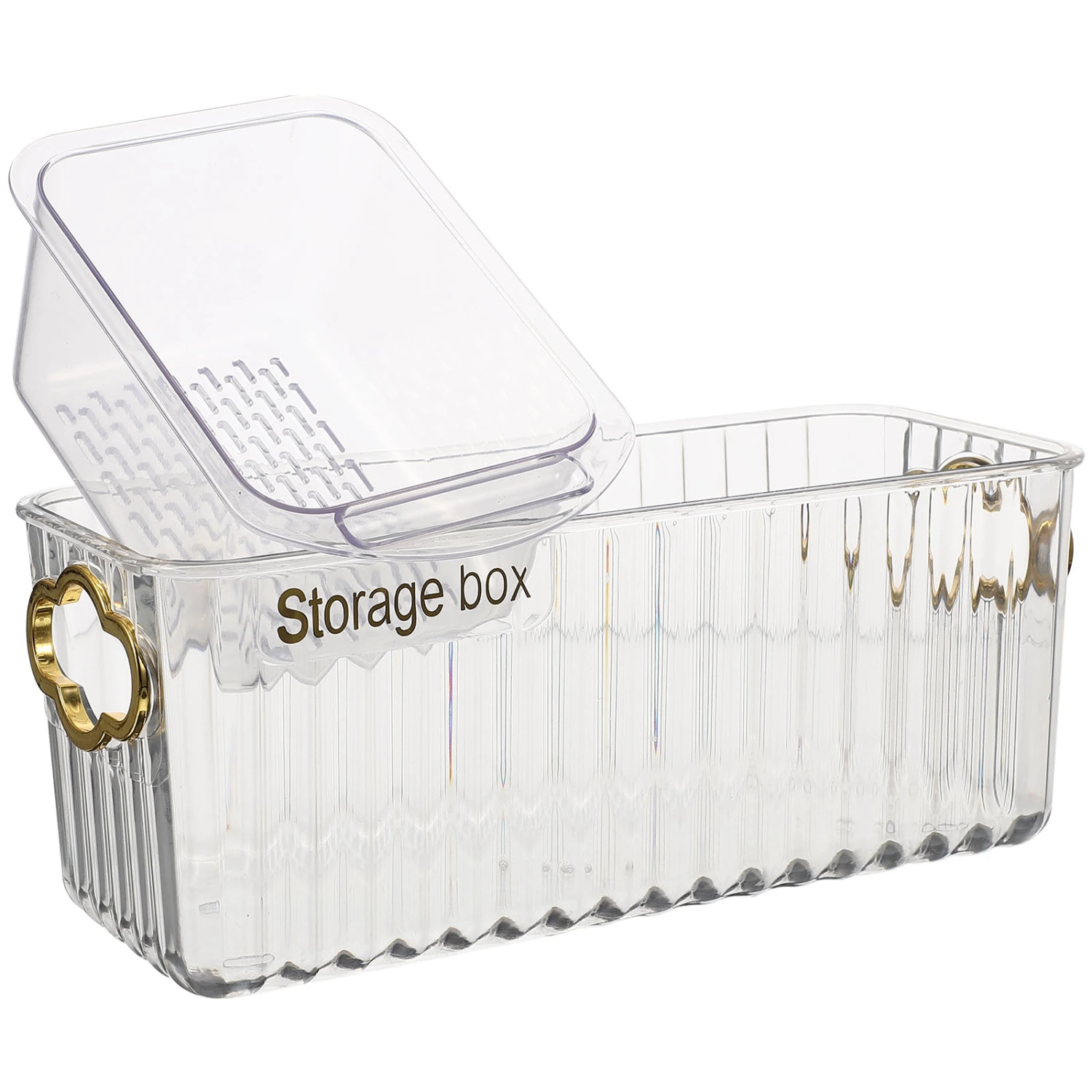 Dried Fruit Food Storage Box Double Layer Compartments Snack Case with Lid