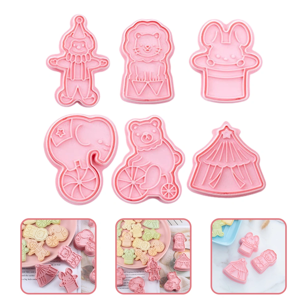 6pcs Circus Cookie Cutters Circus Fondant Molds Plastic Molds Kitchen Baking Tools