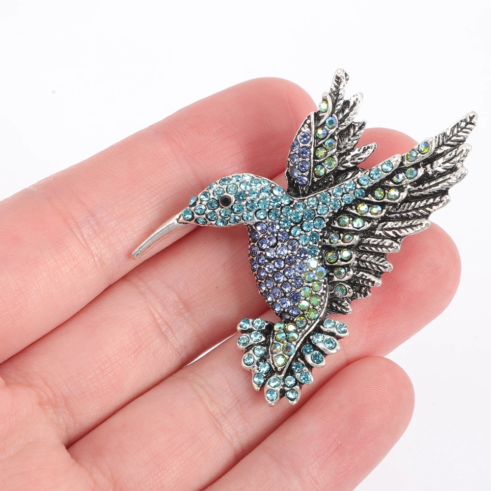 Hummingbird Brooch Pin Rhinestone Bling Brooch Women Fashion Bird Pin Decor