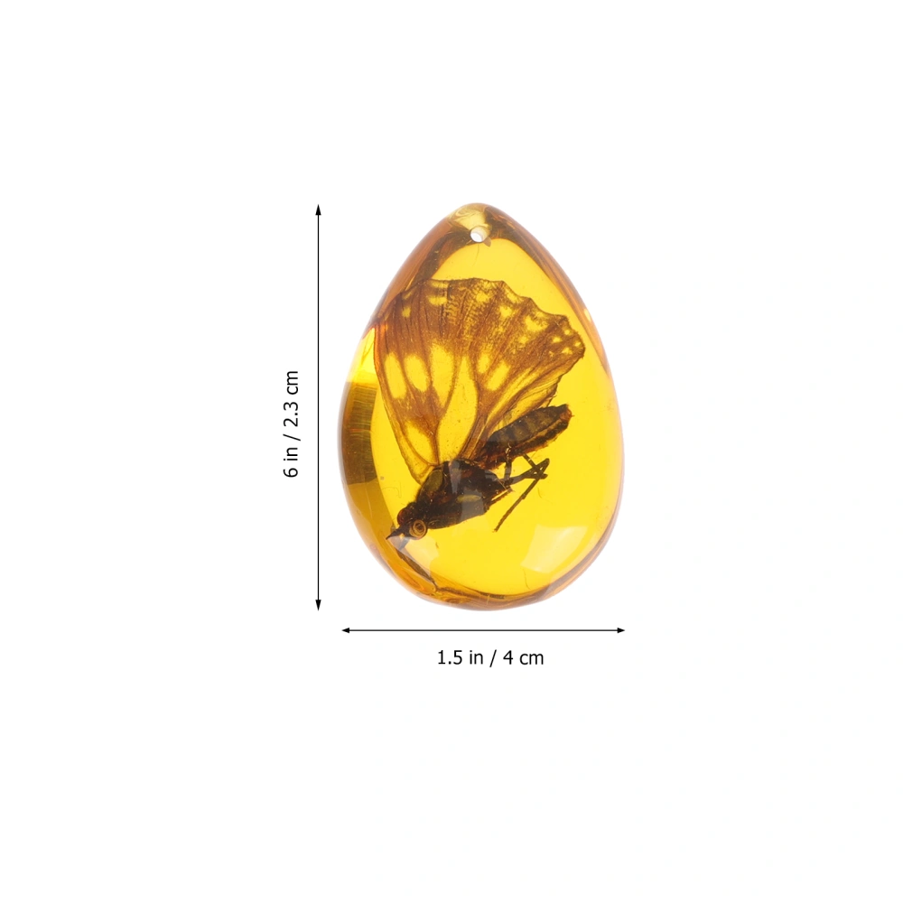 5Pcs Resin Insect Amber Pendant Artificial Amber Resin Specimen Necklace Bracelet Decoration