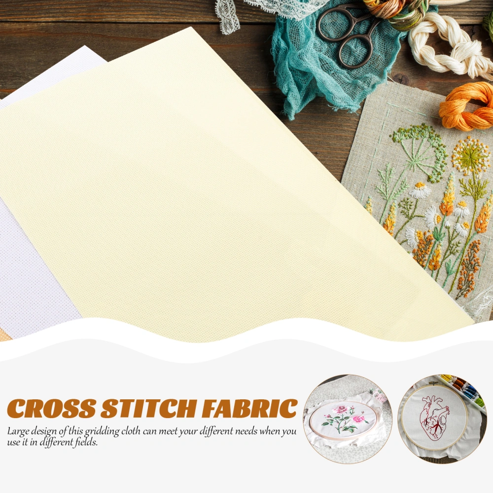 6 Sheets of Gridding Embroidery Fabrics Embroidery Cloths Cross Stitch Fabric DIY Embroidery Fabrics