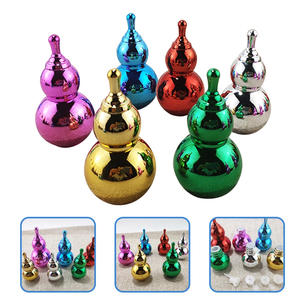 6pcs Essential Oil Bottles Small Glass Bottles Gourd Shaped Bottles Sub Bottles