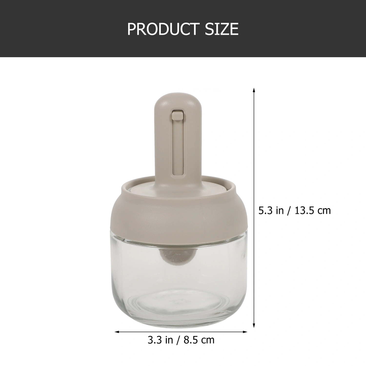 Glass Spice Jar with Spoon Kitchen Condiment Pot Household Spice Jar Airtight Seasoning Jar