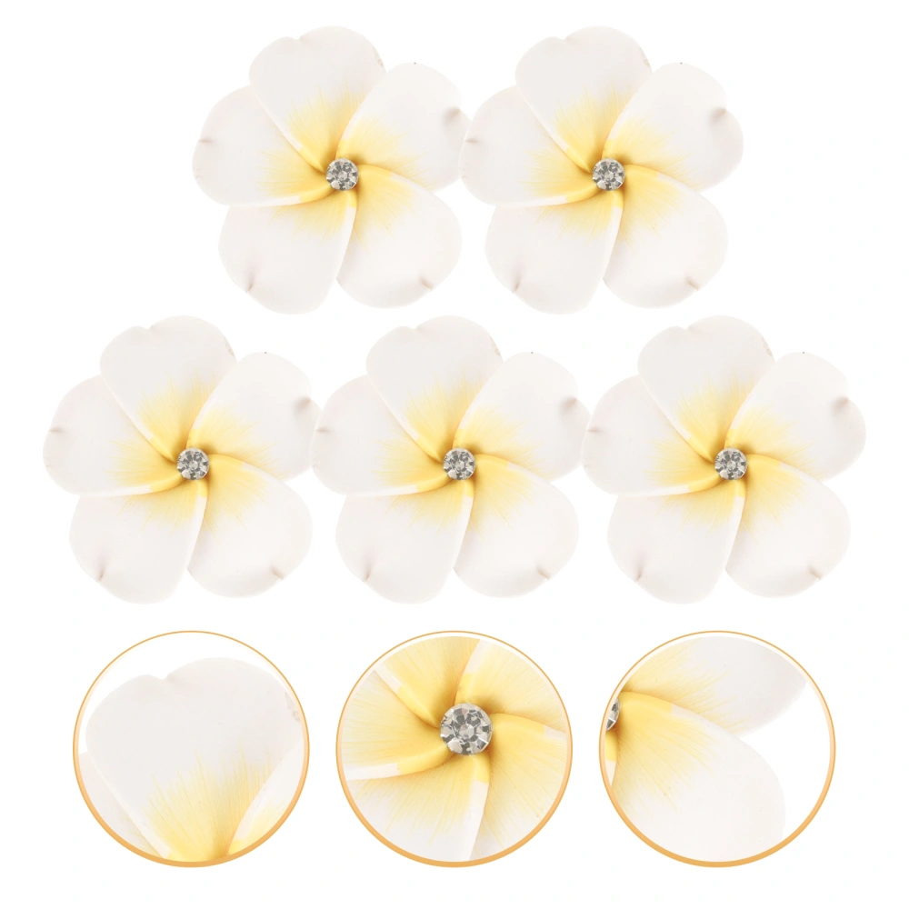 10pcs Polymer Clay Flowers Hairpin Decor Hair Clip Wreath Floral Making Accessories