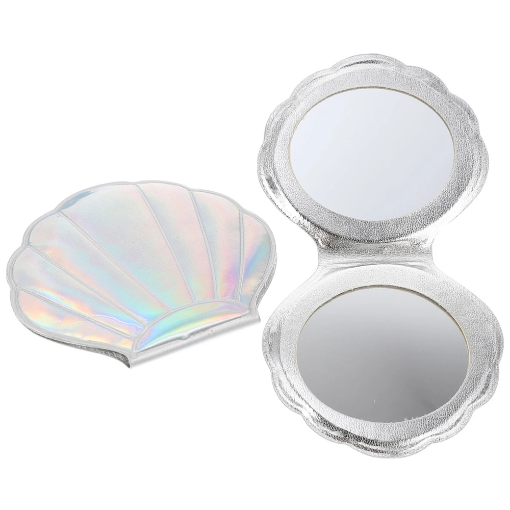 2pcs Creative Seashell Shape Makeup Mirror Outdoor Use Portable Pocket Mirror for Making Up