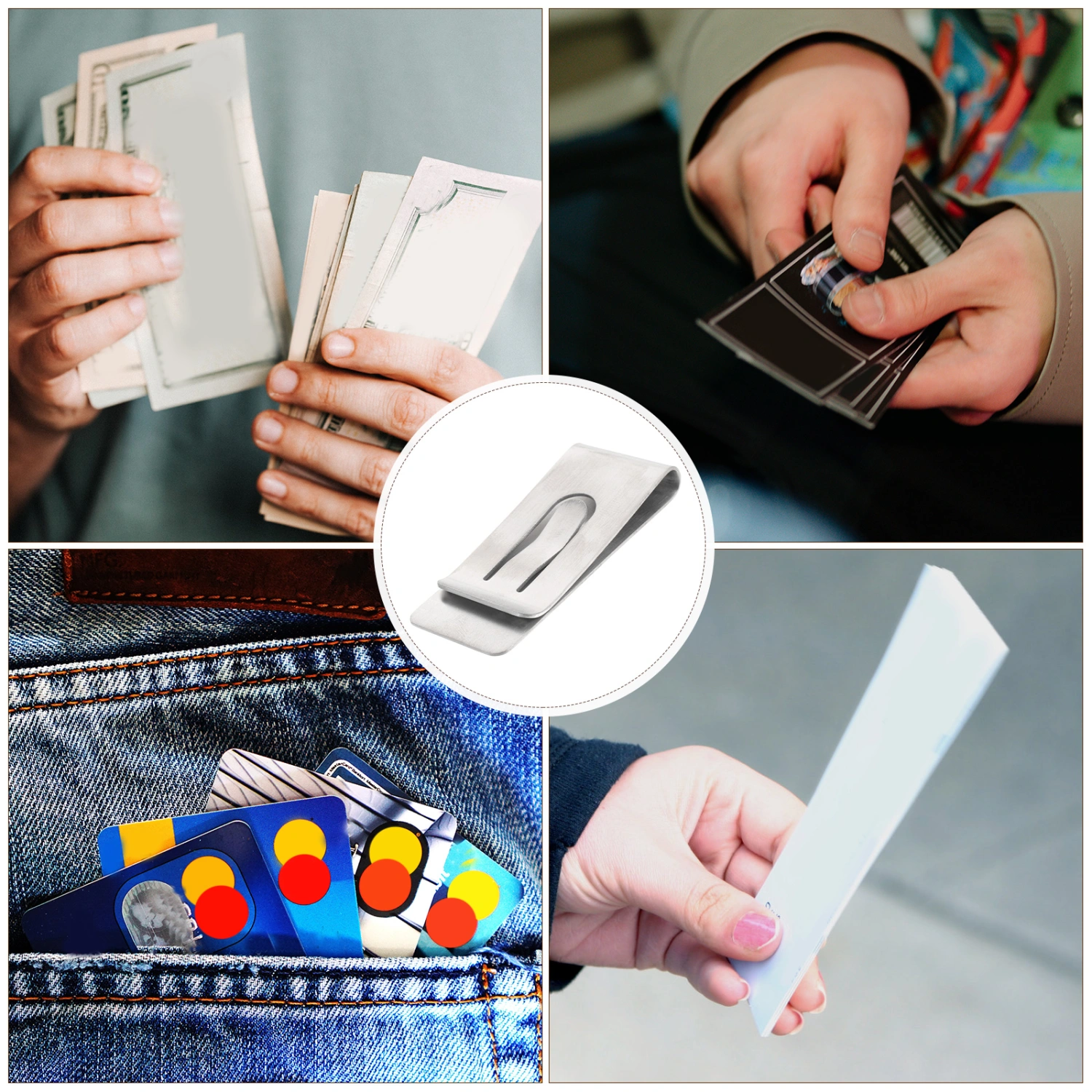 Money Clip Portable Cash Fixing Clip Titanium Bill Fold Clip Credit Card Clip