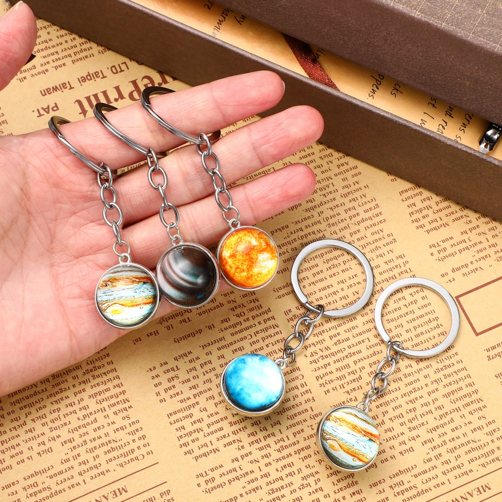 5 Pcs Planet Pendants Keychains Creative Key Rings with Planet Pendants Key Holders Craft Ornaments