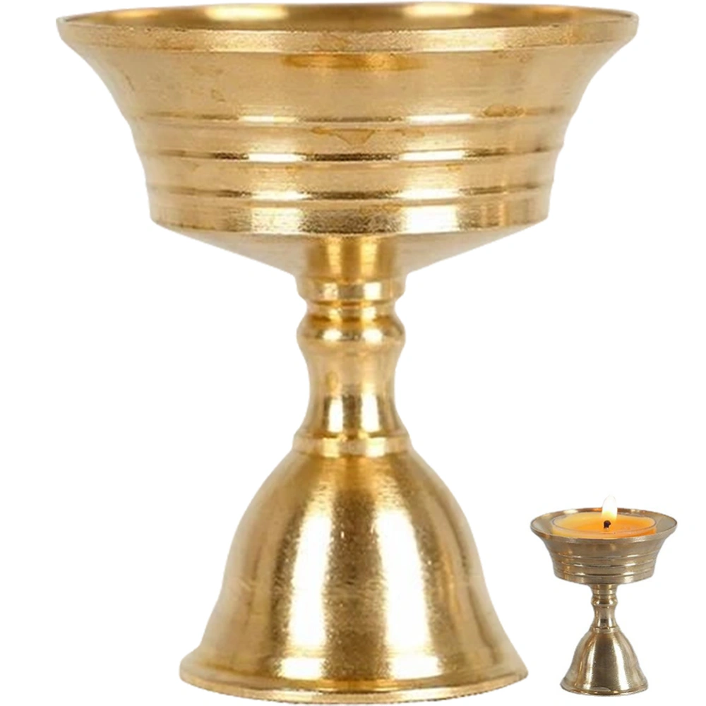 Decorative Copper Candle Stand  Ghee Lamp Holder Solid Liquid Ghee Double-head Candle Cup Holder