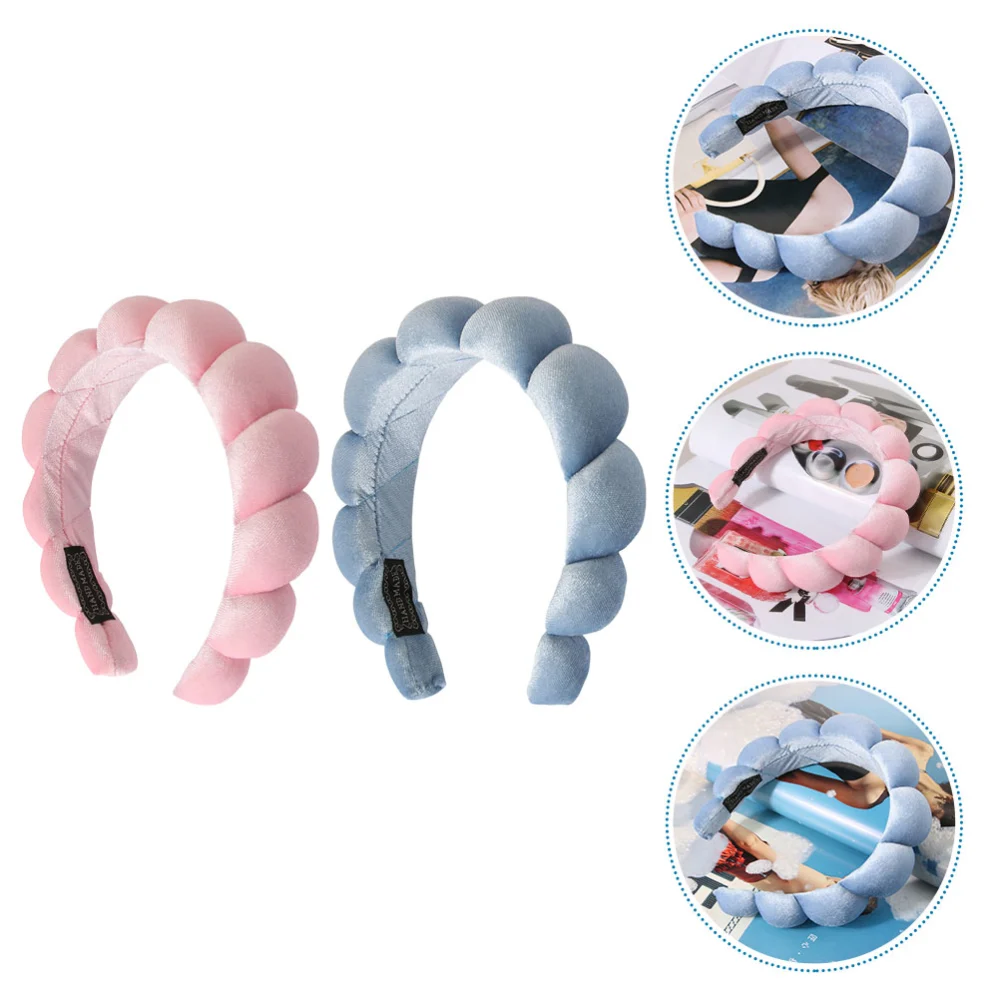 2Pcs Puffy Headband Decorative Headband Padded Headband Comfortable Hairband Decor