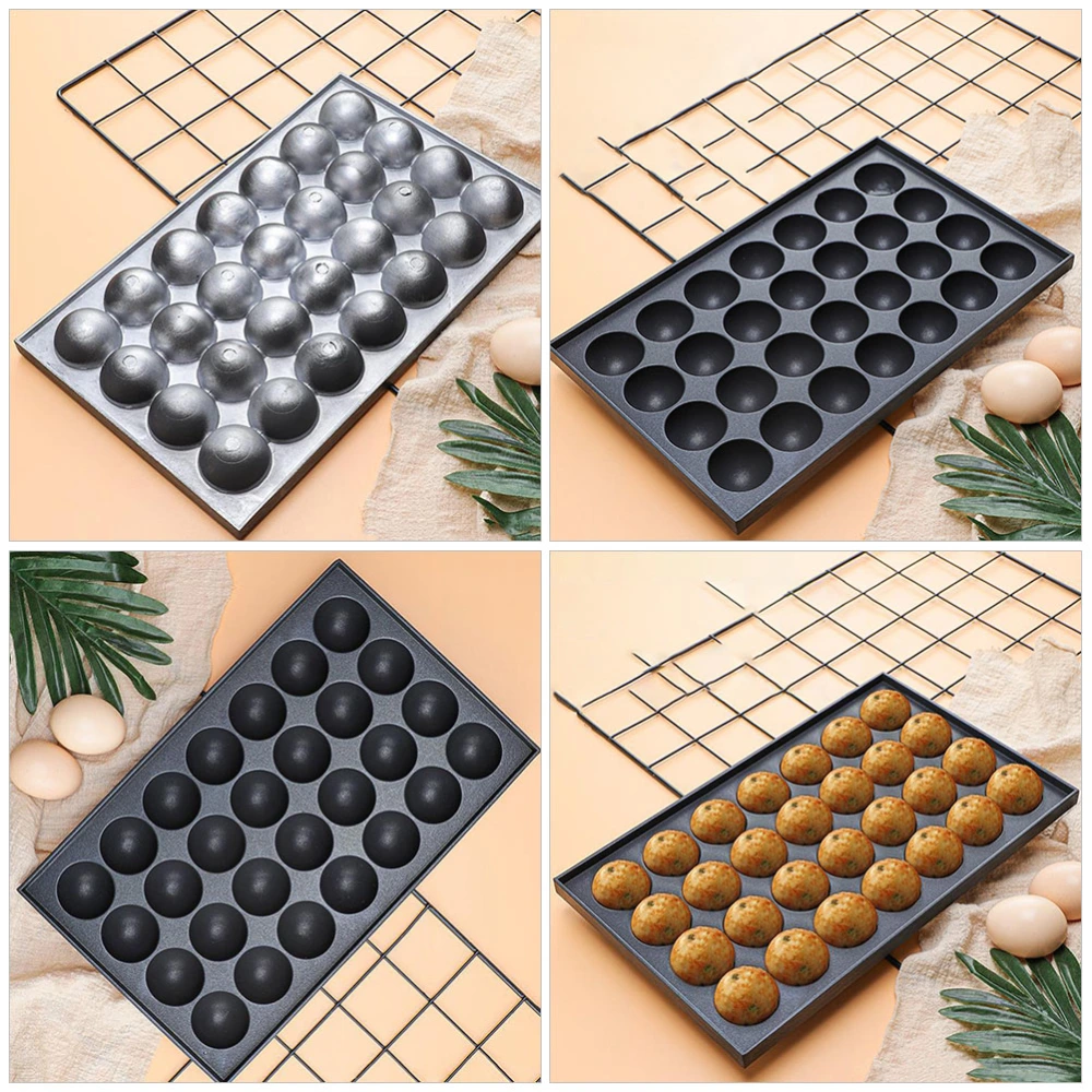 1 Set of Holes Baking Pan Round Sphere Baking Plate Octopus Meat Balls Making Pan