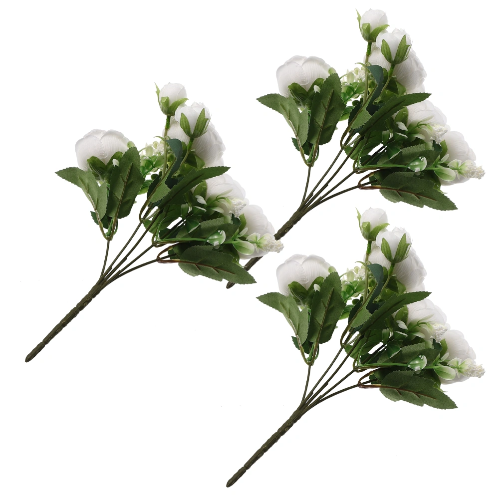 3Pcs Artificial Flower DIY Bouquet DIY Lifelike Flower Arrangement Decor