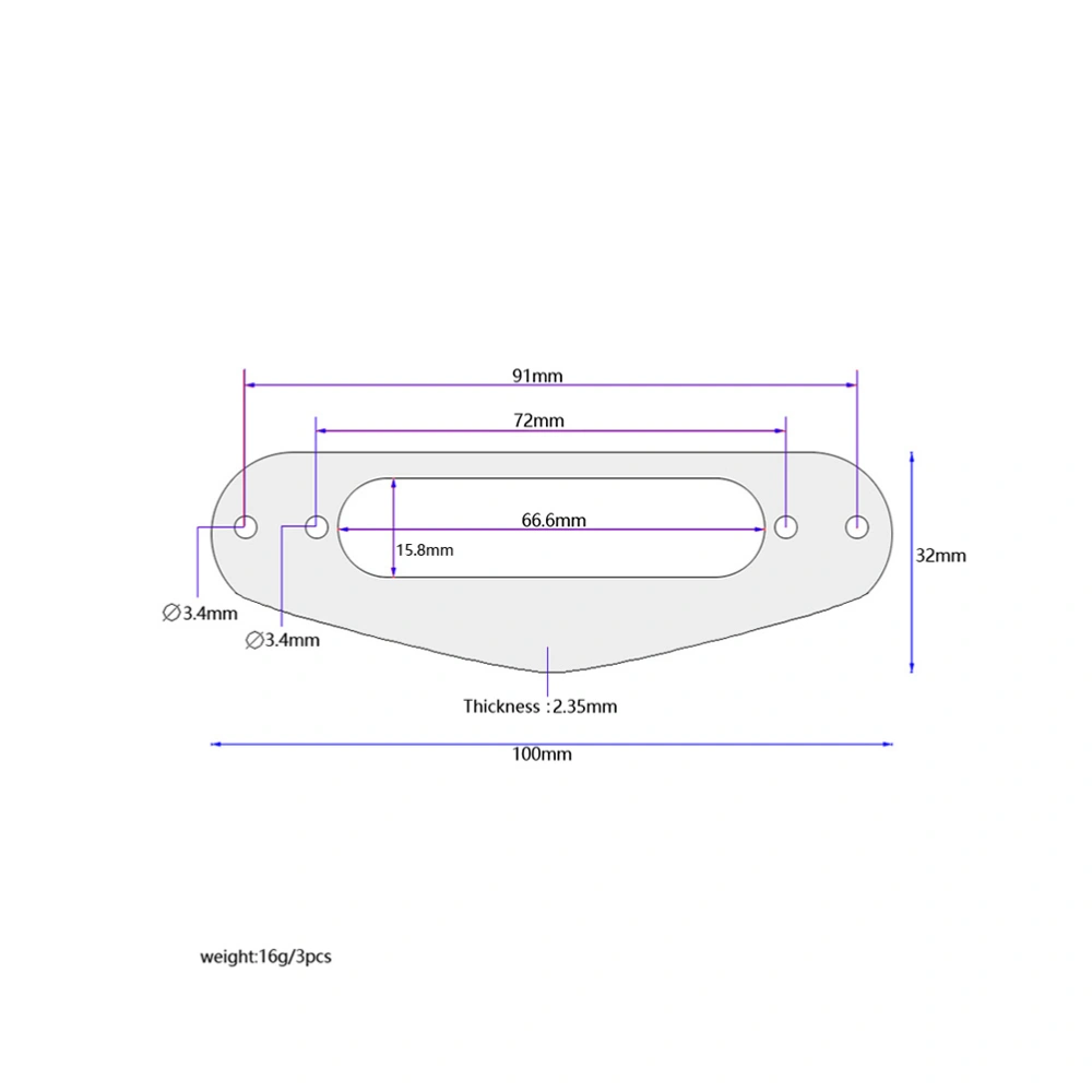 3pcs Electric Guitar Pickup Rings Metal Pickup Surround Ring Replacement