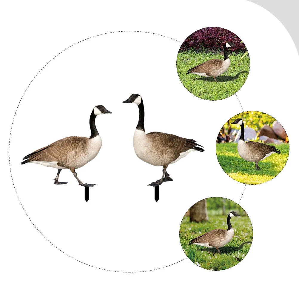 2pcs Garden Duck Stakes Garden Duck Decoration Acrylic Duck Signs Garden Decoration