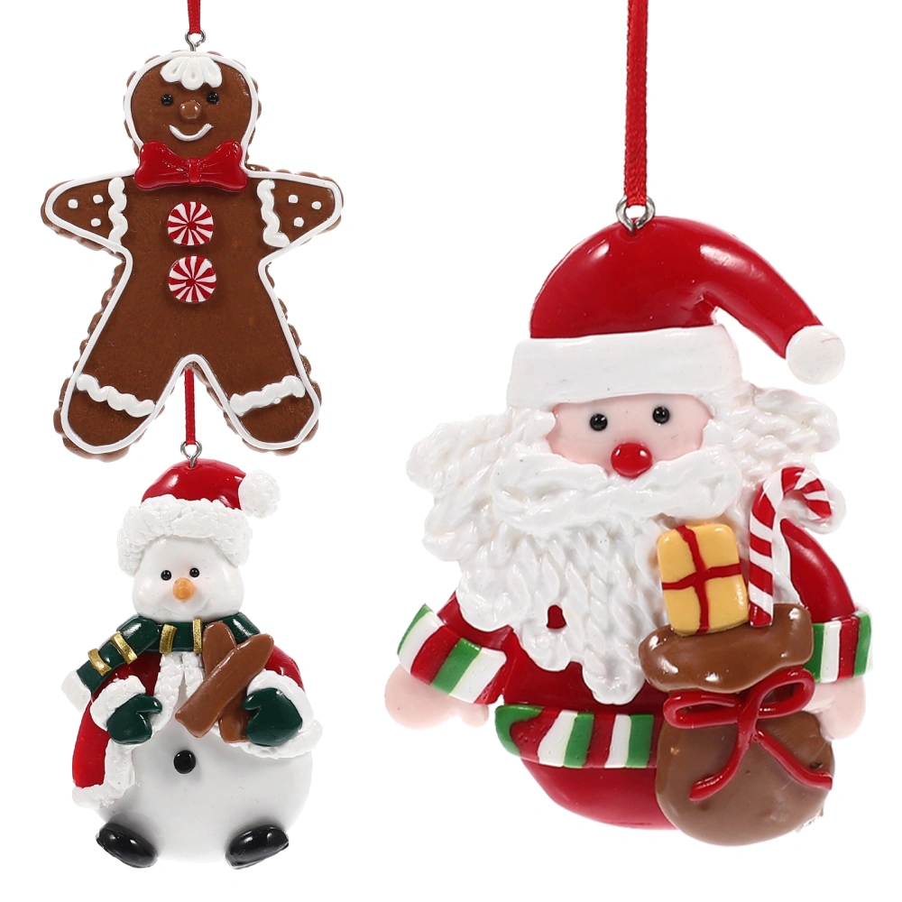 3pcs Xmas Tree Hanging Ornaments Christmas Window Hanging Decors Decorative Props