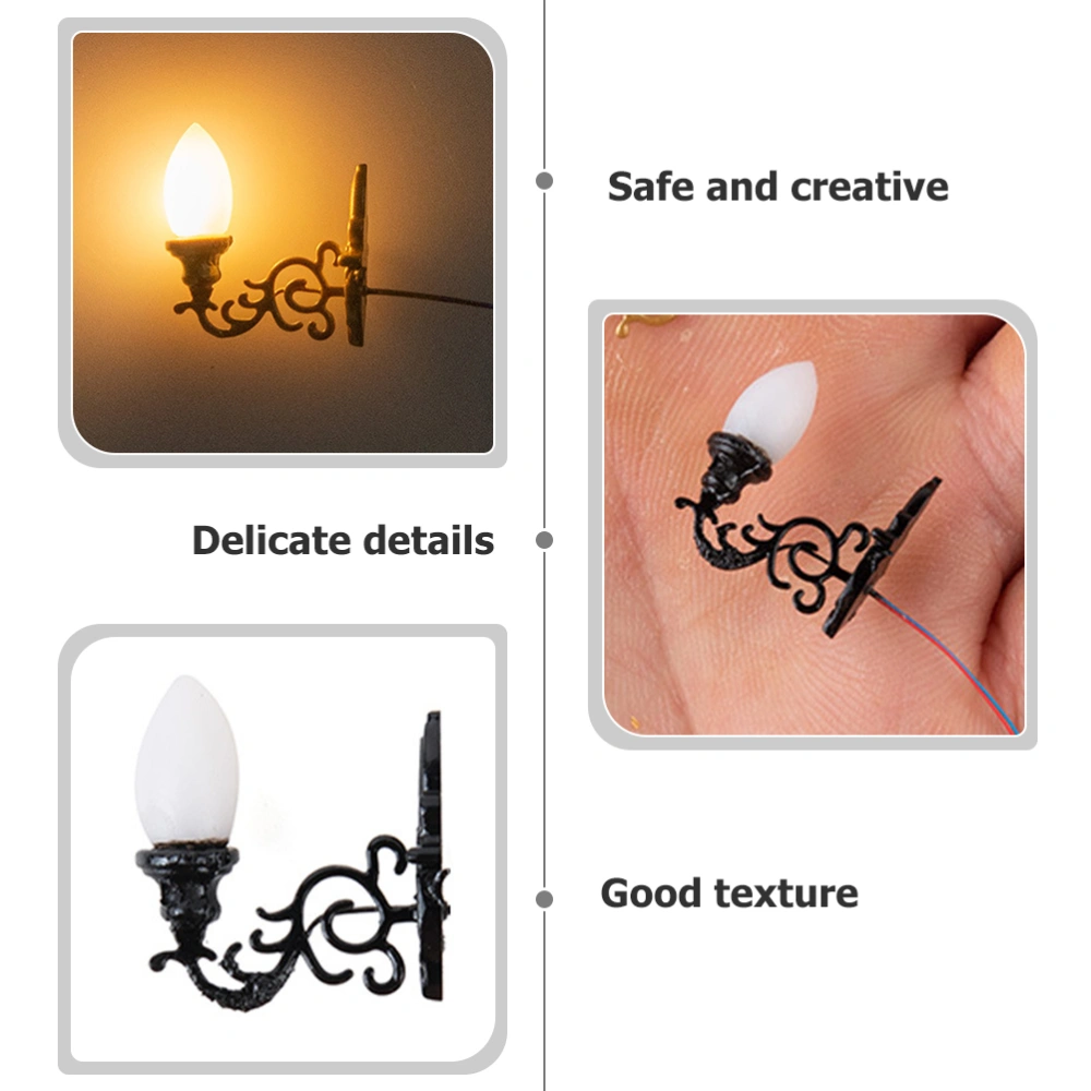 4pcs Simulated Wall Lamps Mini Luminous Wall Lamp Sand Table DIY Materials