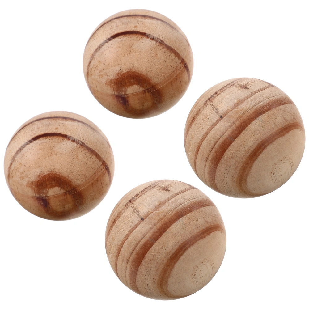 4Pcs Wooden Balls Grass Rolling Balls Outdoor Sports Balls Wood Bocce Balls Bocce Game Supplies