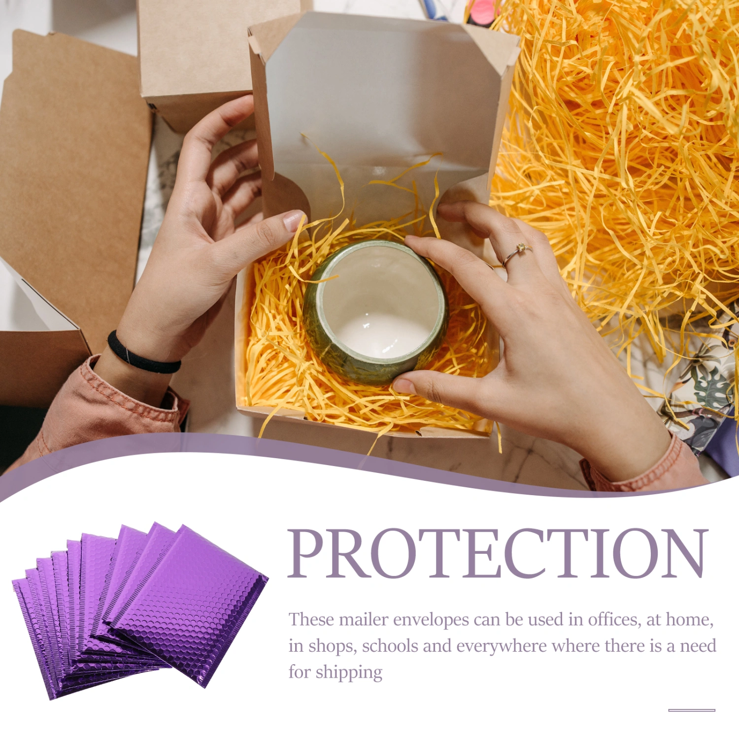10pcs Professional Package Bags Multi-functional Bubble Mailers Bubble Envelopes