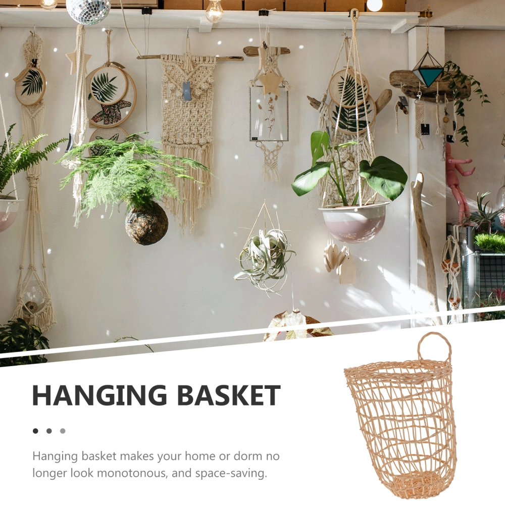 Household  Imitation Rattan Woven Basket Wall-mounted Ventilated Basket Multi-use Garlic Ginger Basket