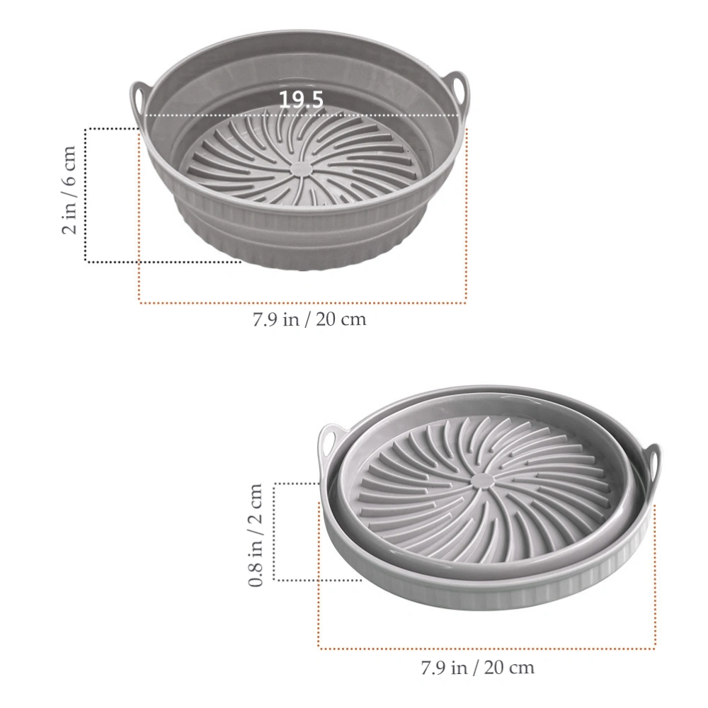 Reusable Silicone Pot Collapsible Air Fryer Basket Household Air Fryer Mat Air Fryer Supply