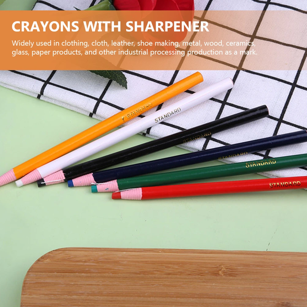 12Pcs Colorful Wax Markers Drawing Wax Pens No Cutting Crayons Peel-off Crayon Pencils