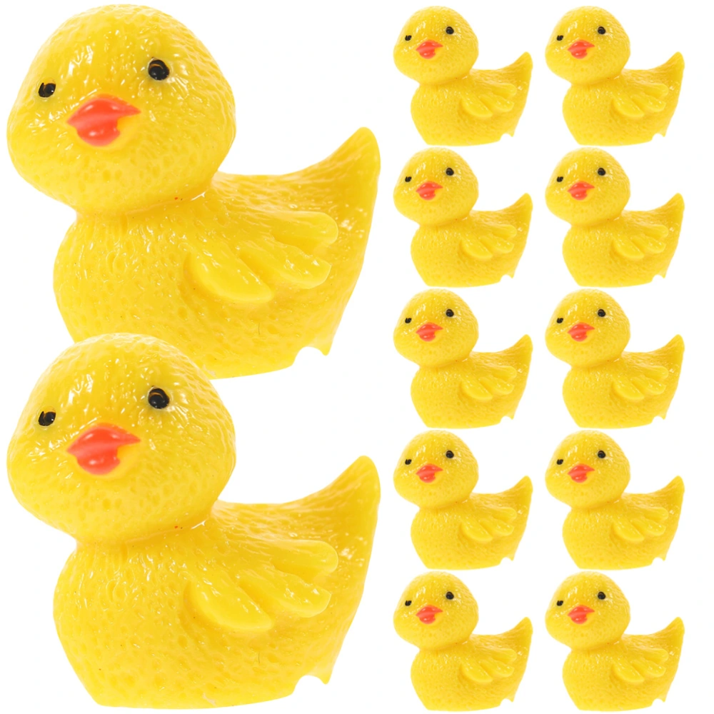 12pcs Mini Ducks Tiny Resin Ducks Small Ducks Figurines Micro Landscape Decor