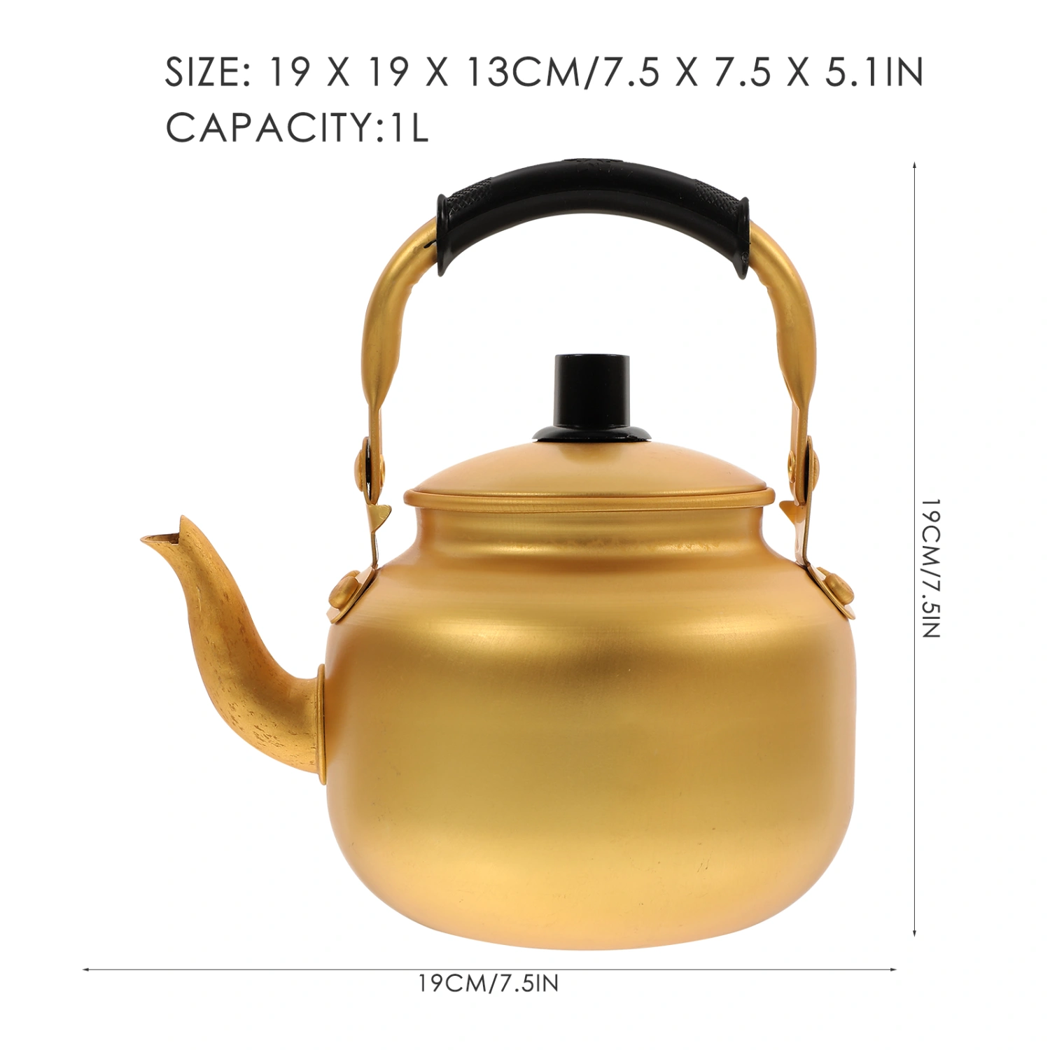 Alloy Water Kettle Home Kitchen Teapot Tea Kettle Household Stovetop Kettle(1L)