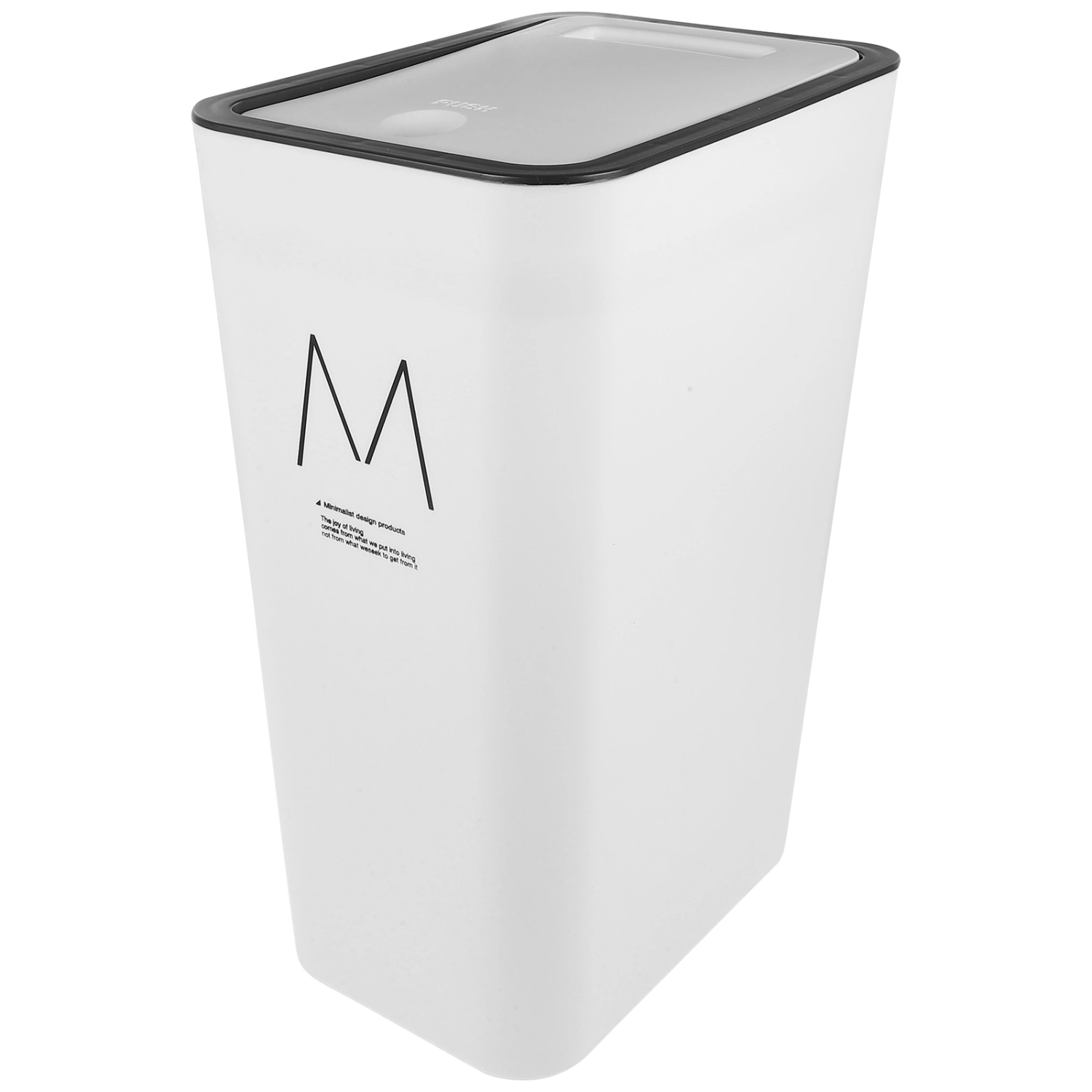 Trash Can with Lid Plastic Garbage Bin Large Waste Bin Container for Kitchen Bathroom