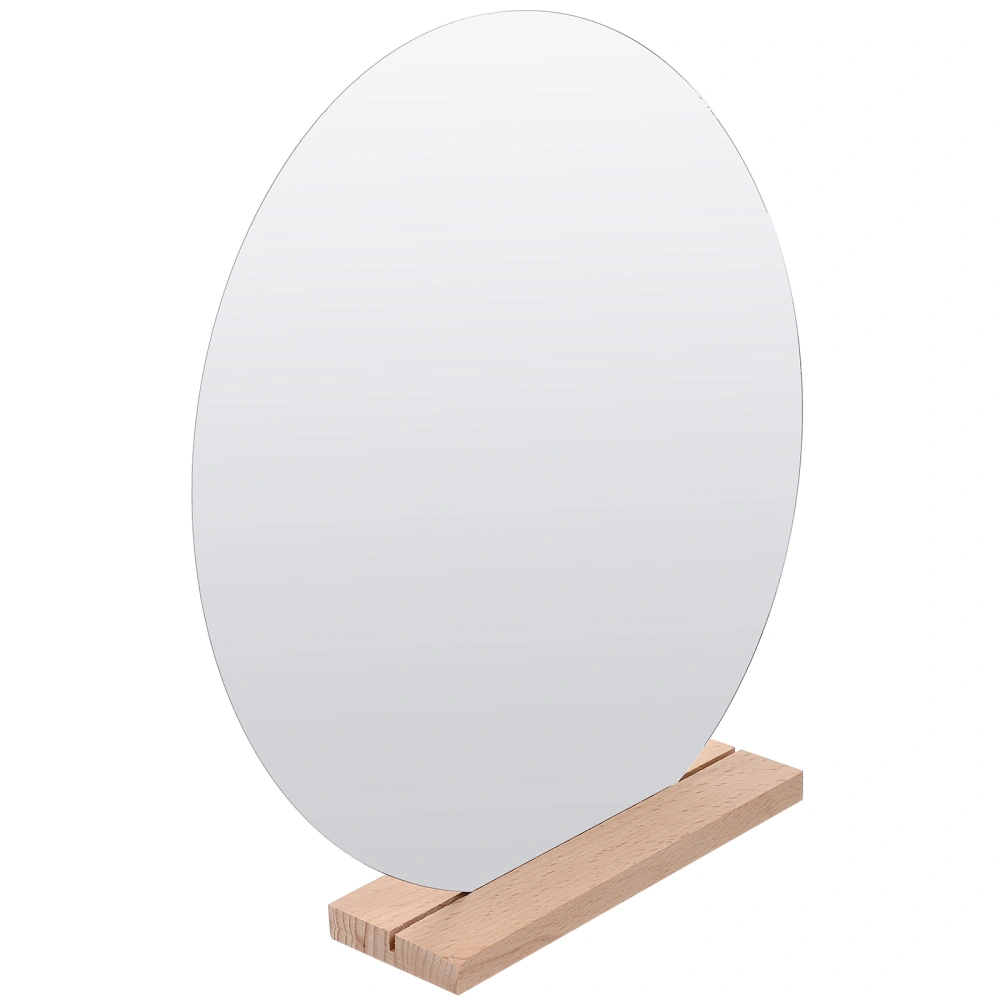 Wooden Base Desktop Cosmetic Mirror Dorm Desktop Acrylic Irregular Mirror Makeup Mirror