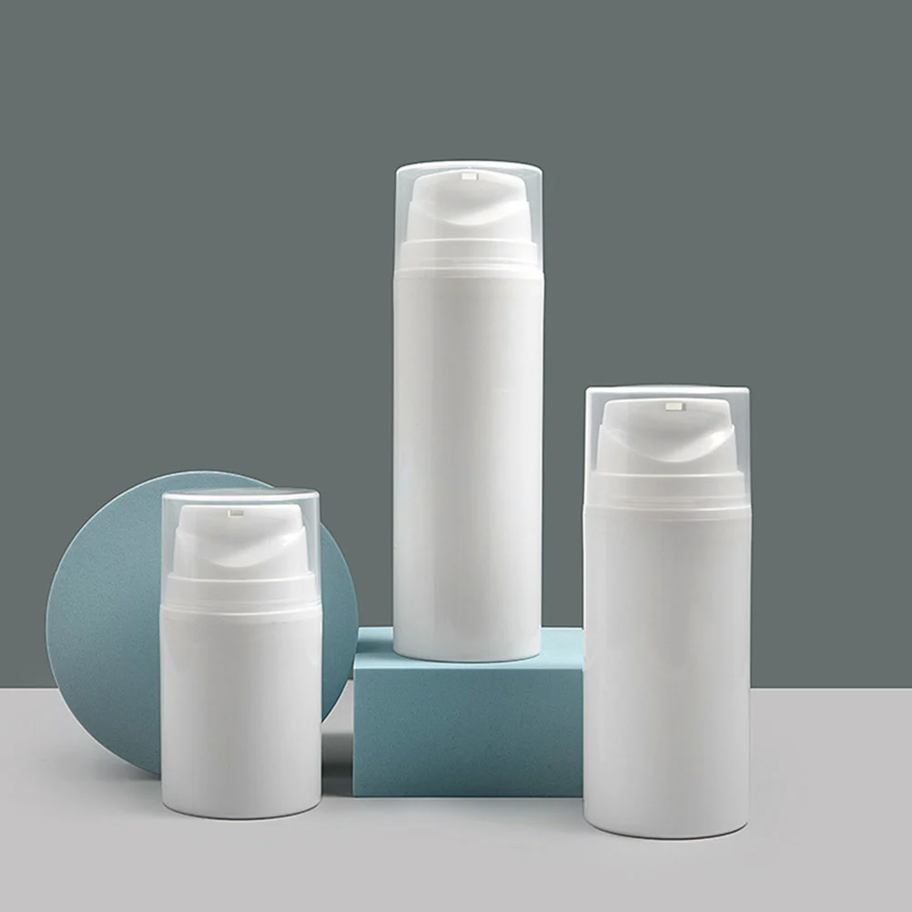 3pcs Empty Airless Pump Bottles Refillable Plastic Vacuum Pump Press Bottles