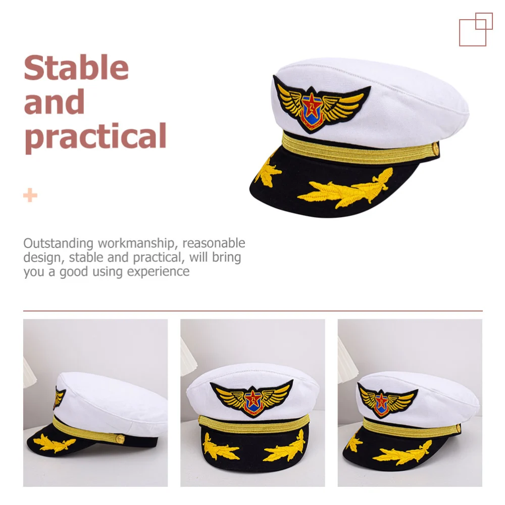 Captain Hat Cotton Kids Captain Hat Sailor Hat Costume Party Hat for Travel Cosplay