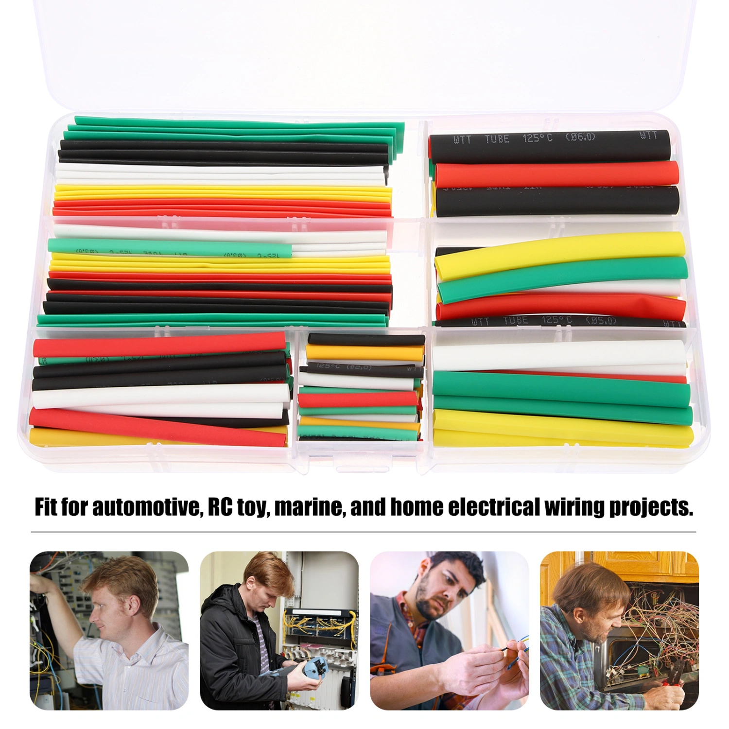 1 Set Heat Shrink Tubing Assorted Sleeving Wrap Tubing For Power Supply