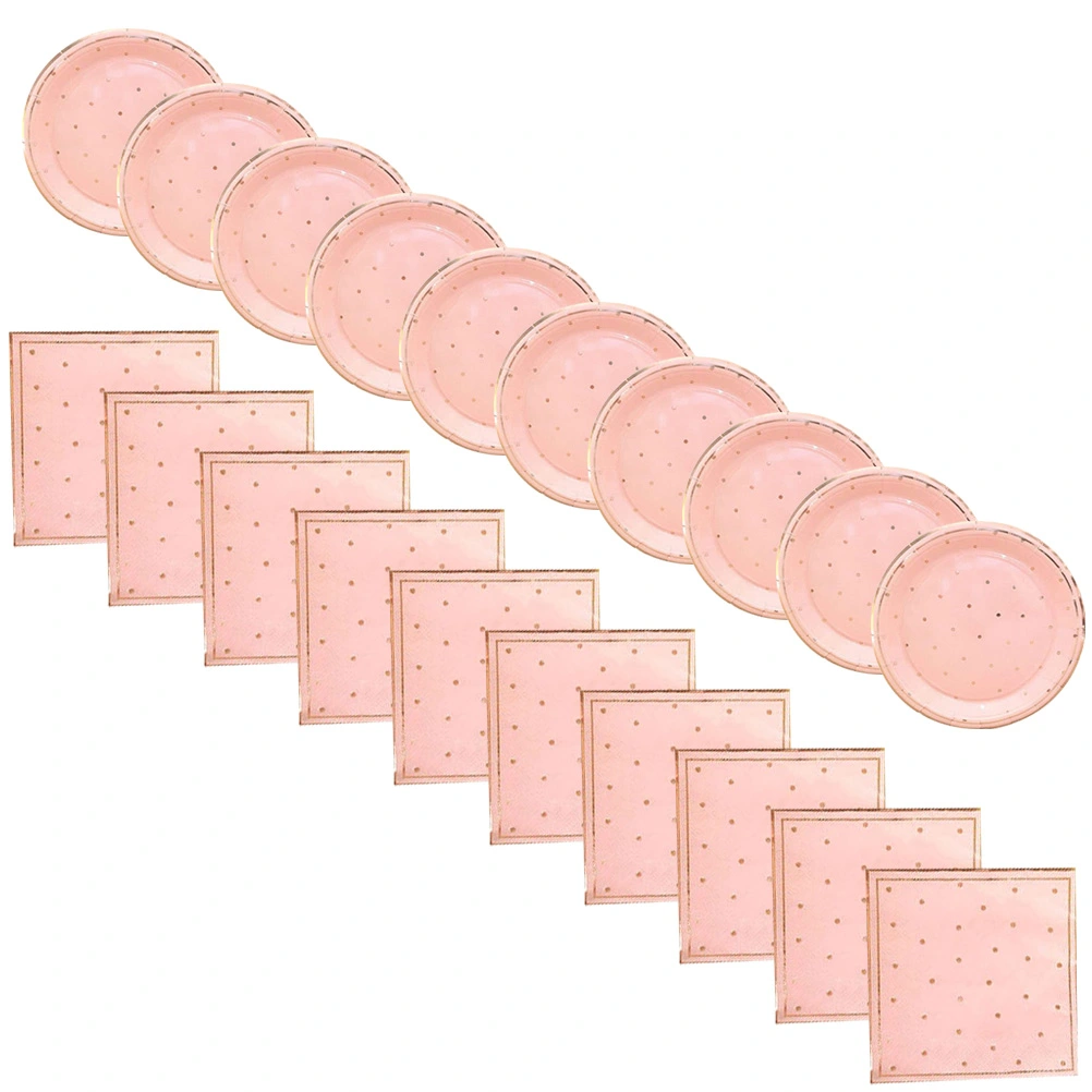 1 Set Disposable Flatware Party Tableware Dinner Plates Napkins Party Supplies