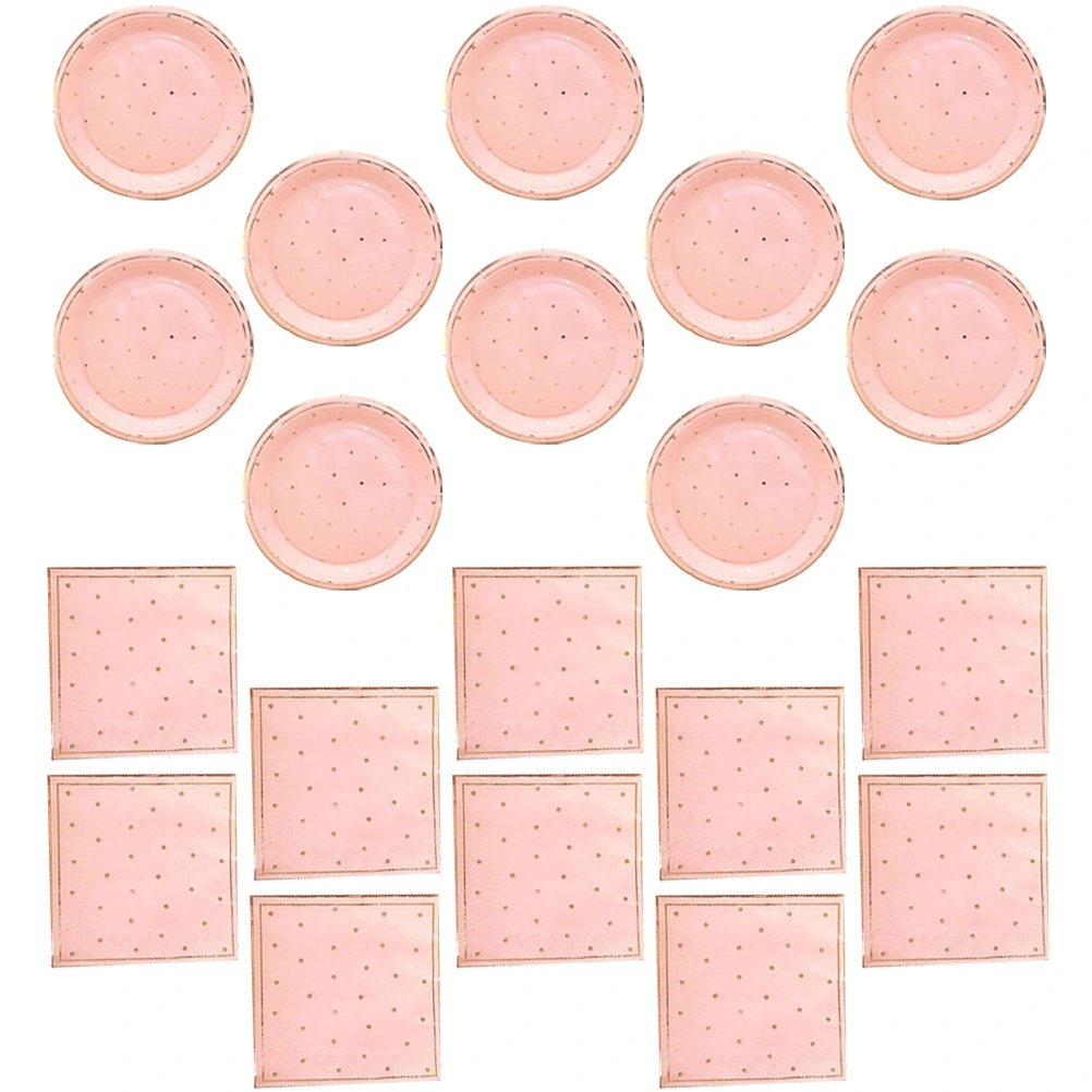 1 Set Disposable Flatware Party Tableware Dinner Plates Napkins Party Supplies
