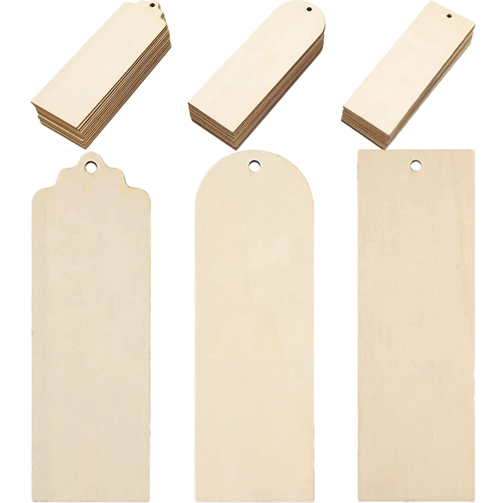 1 Set Wooden Blank Book Marks DIY Wooden Unfinished Bookmarks With Tassels