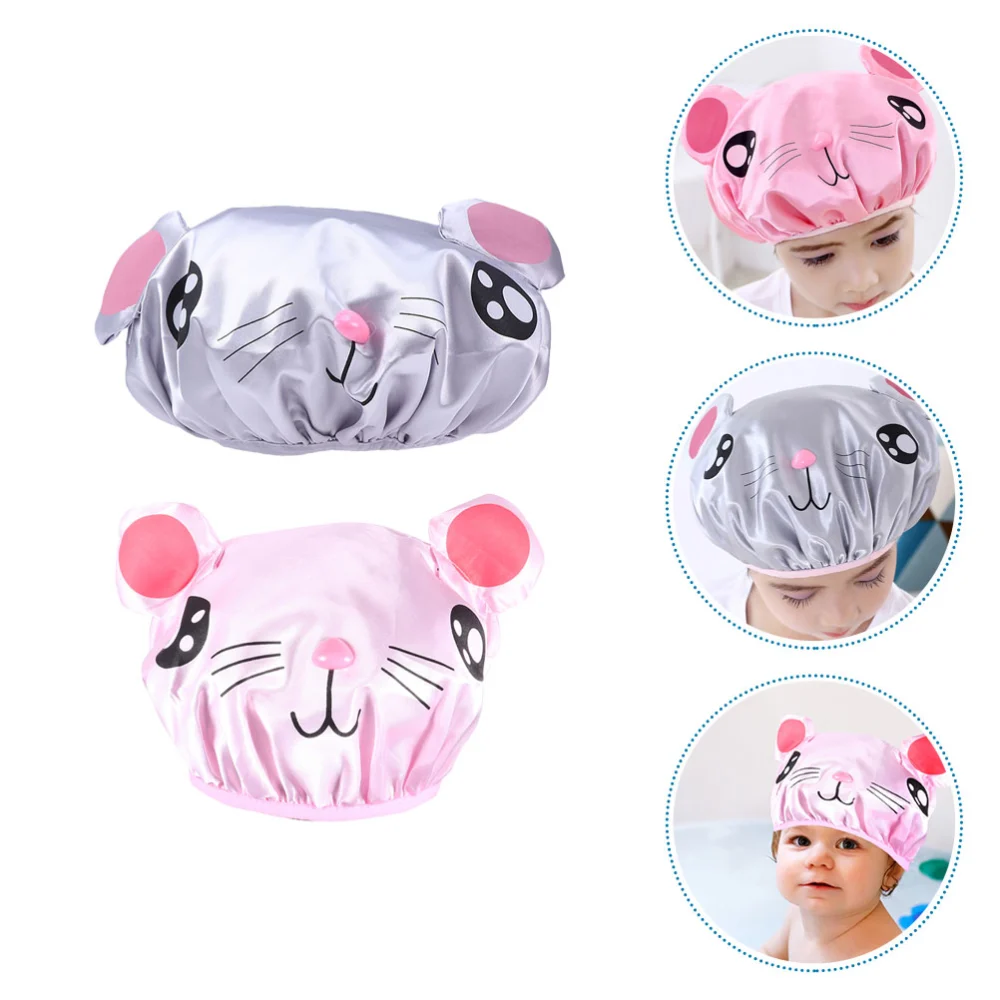 2Pcs Kids Shower Hat Kids Bathing Hat Washable Bath Caps Kids Bath Supplies Children Hat