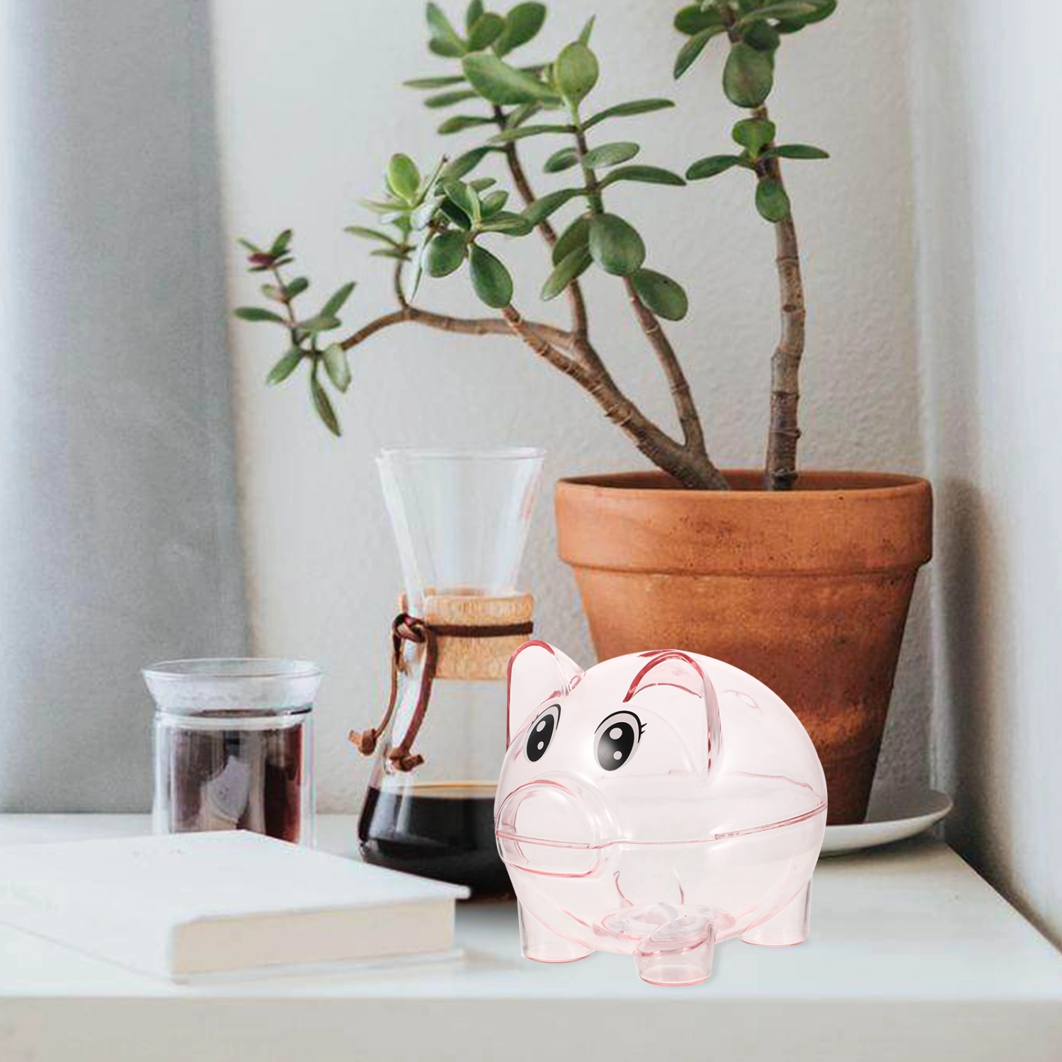 2pcs Children Money Bank Money Box Girl Pig Piggy Bank Clear Piggy Bank Jar Transparent Piggy Bank Clear Piggy Bank