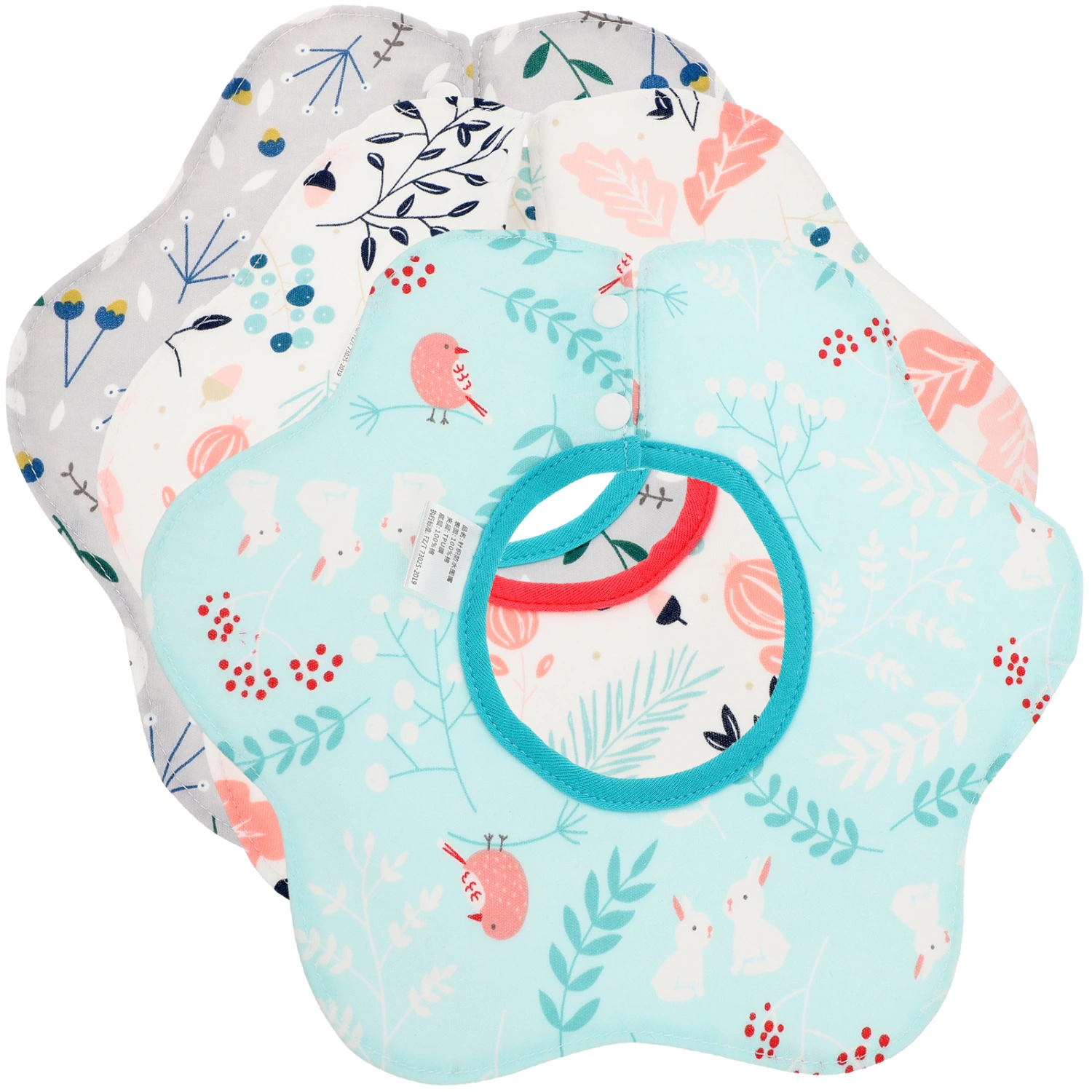 3Pcs Cotton Baby Bibs Rotatable Baby Bibs Water Absorbing Infant Bibs Decorative Baby Bibs