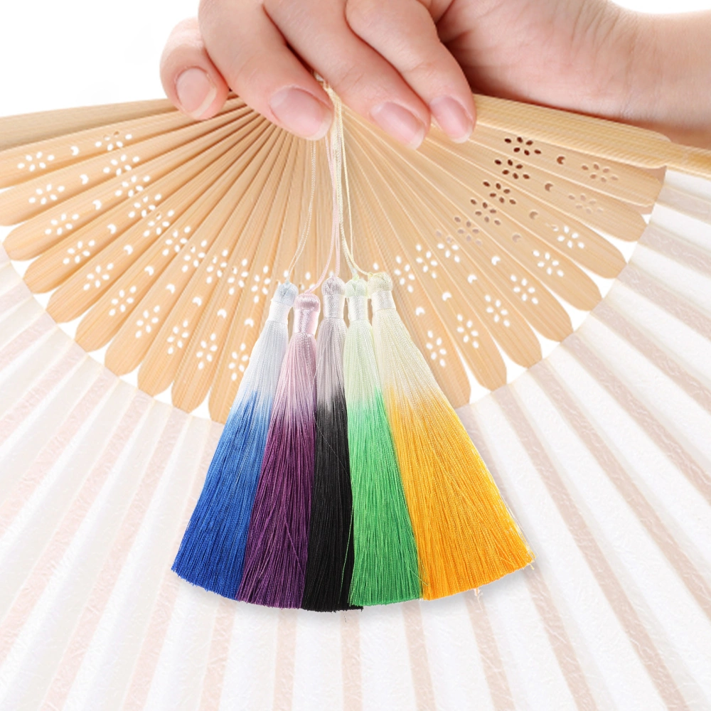 5pcs DIY Decor Tassel Delicate Fan Tassel Ornament Hanging Gradient Color Tassel